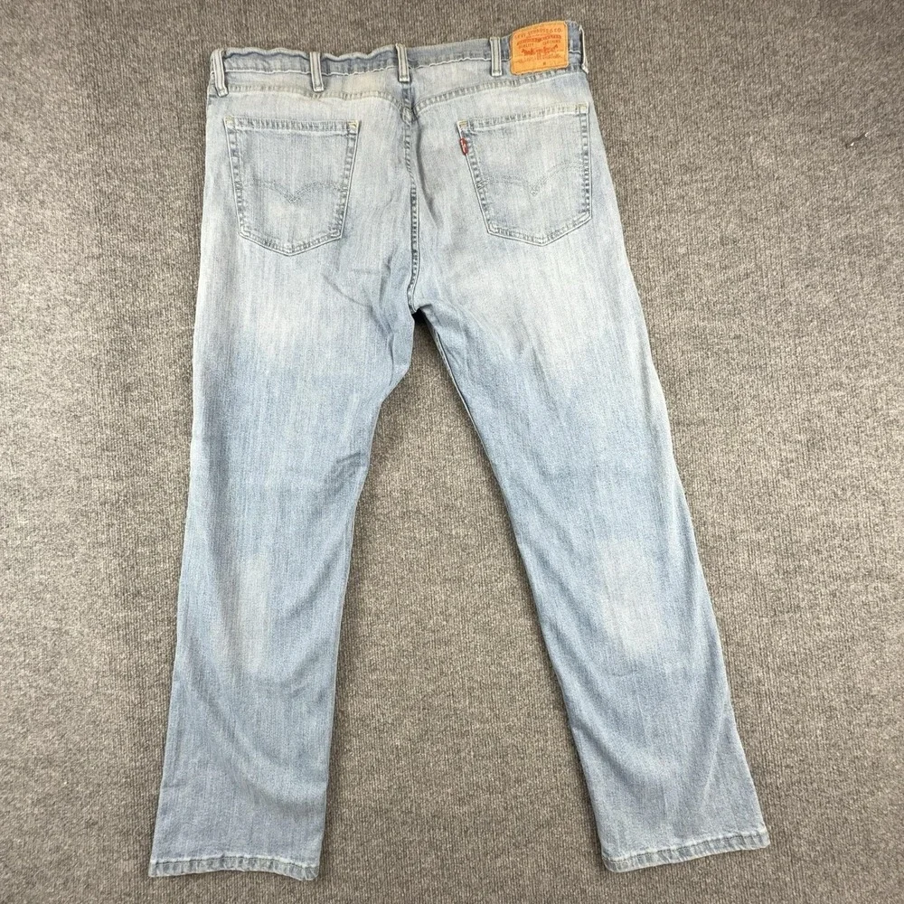 Levis 505 Jeans Mens 40x32 Light Wash Blue Regular Fit Straight Leg Denim Pants